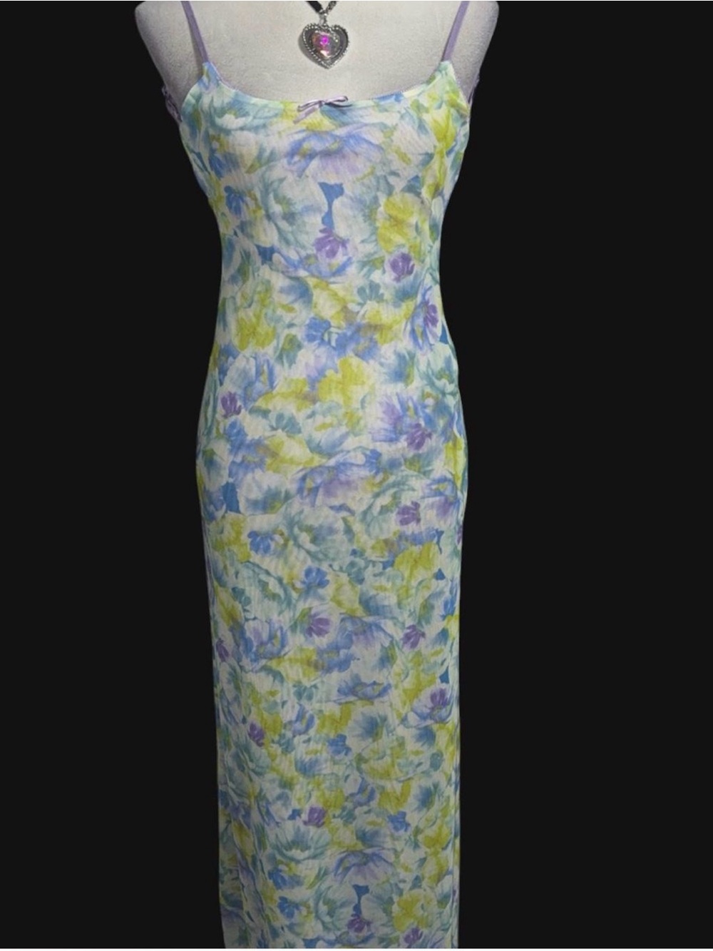 Zara Pastel Floral Slip Maxi Dress in Yellow, Blue & Lavender